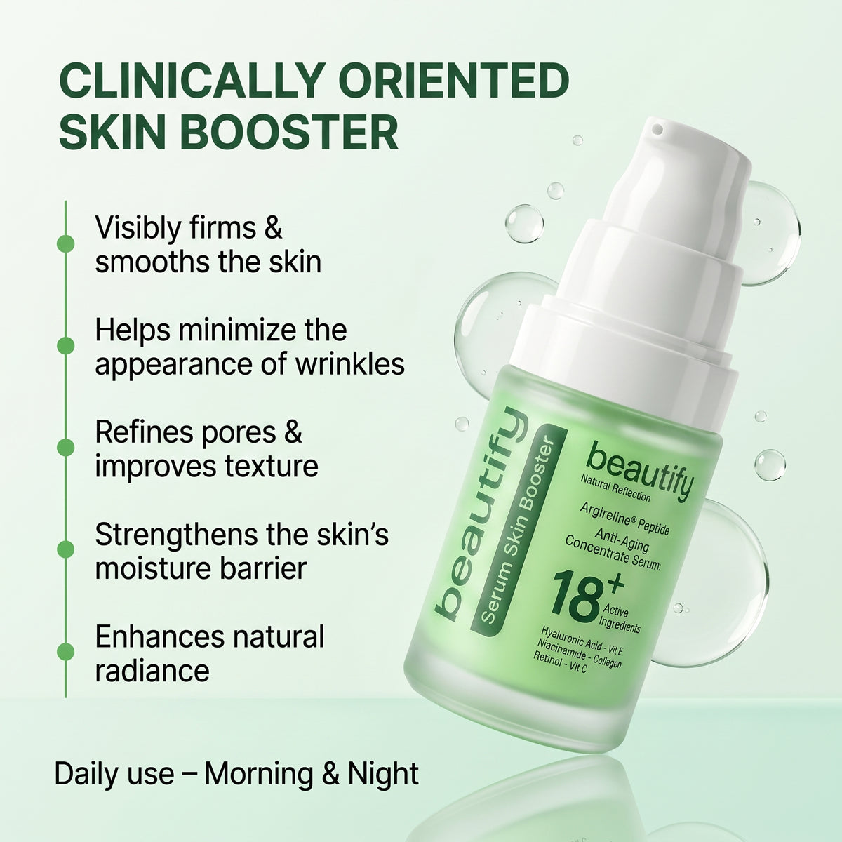 SERUM SKIN BOOSTER 18+ Active Ingredients  30ML