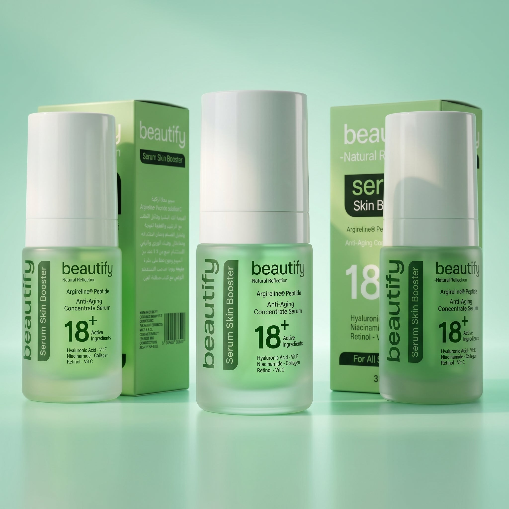 SERUM SKIN BOOSTER 18+ Active Ingredients  30ML  ( 3 ITEMS )