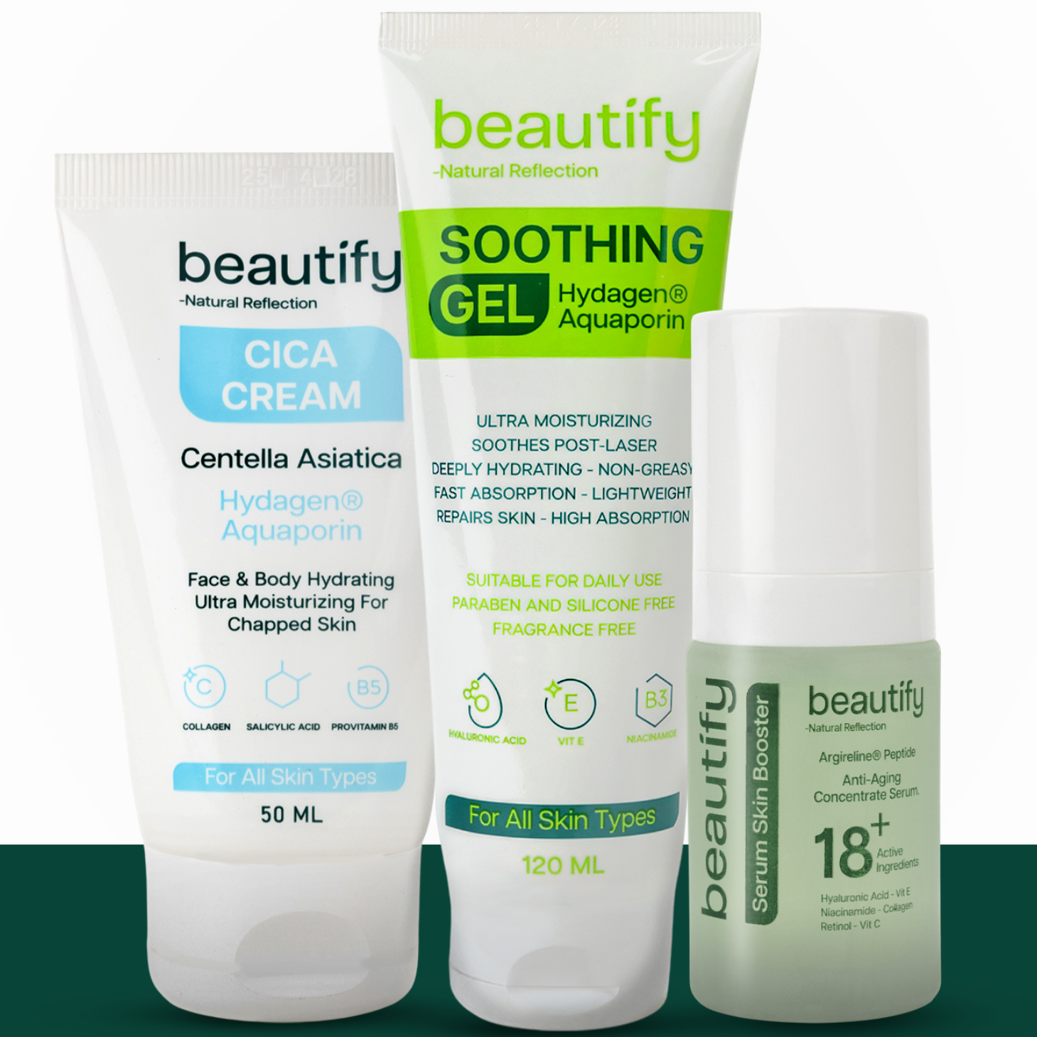 روتين العيد سيرم سكين بوستر + مرطب 120 ملي + سيكا كريم جل للوجه والجسم 