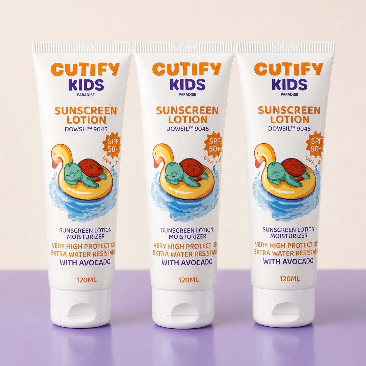 SUNSCREEN LOTION SPF50+  UVA/UVB 120ML  ( 3 ITEMS )