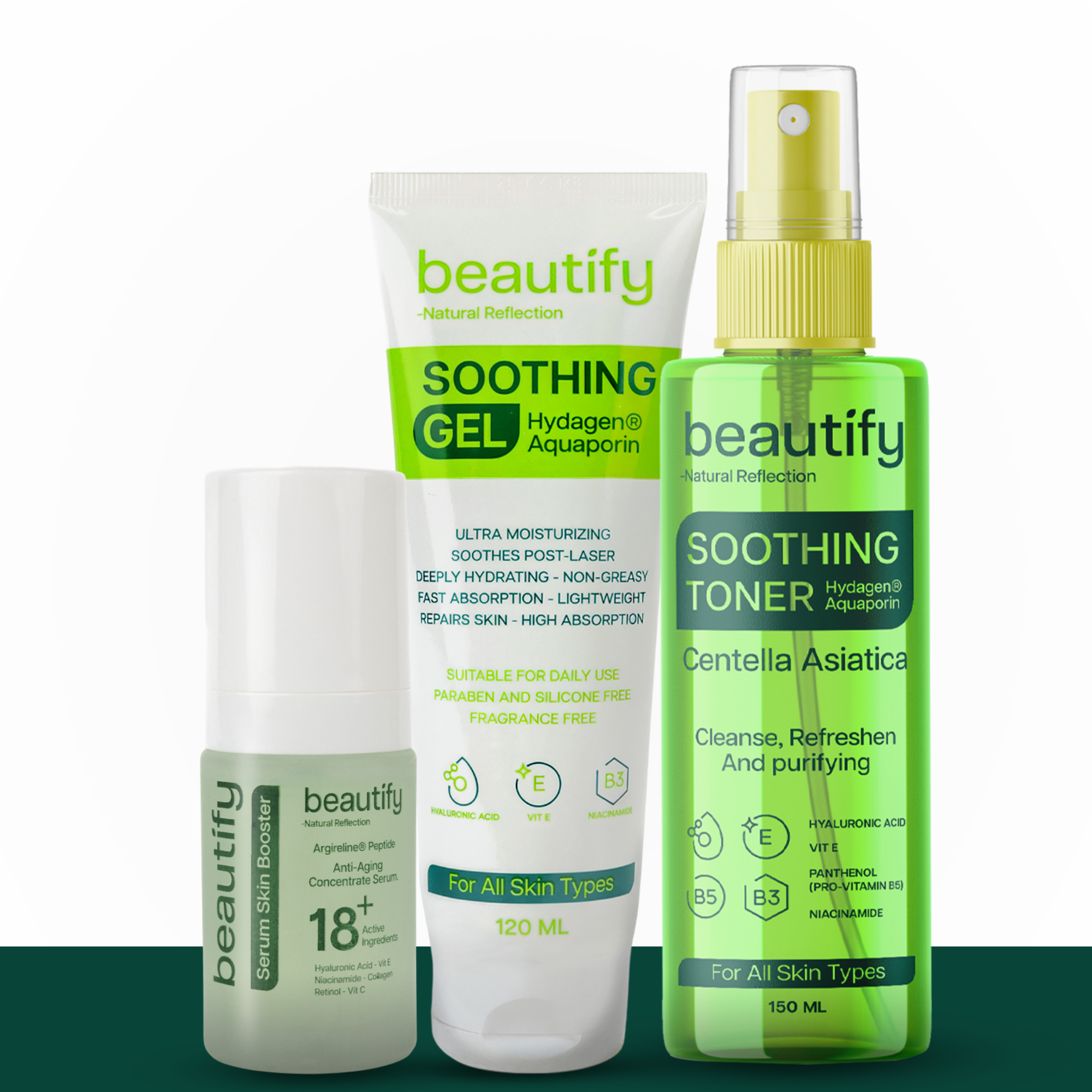 روتين العيد سيرم سكين بوستر + مرطب 120 ملي + تونر السنتيلا 