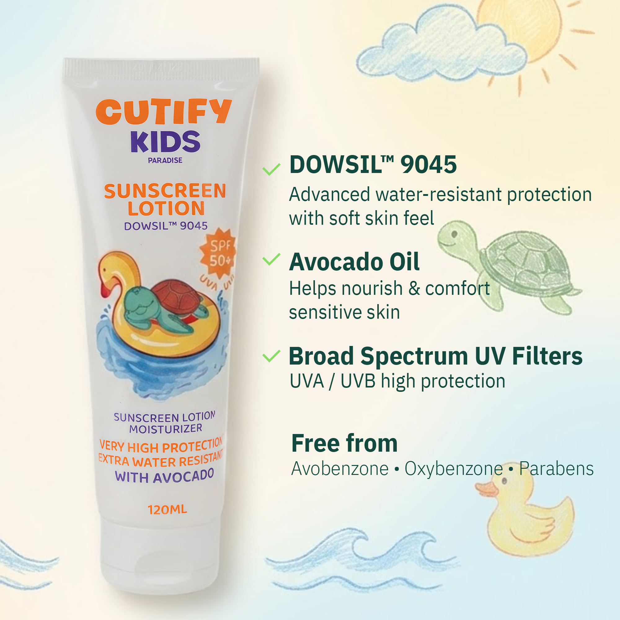SUNSCREEN LOTION SPF50+  UVA/UVB 120ML