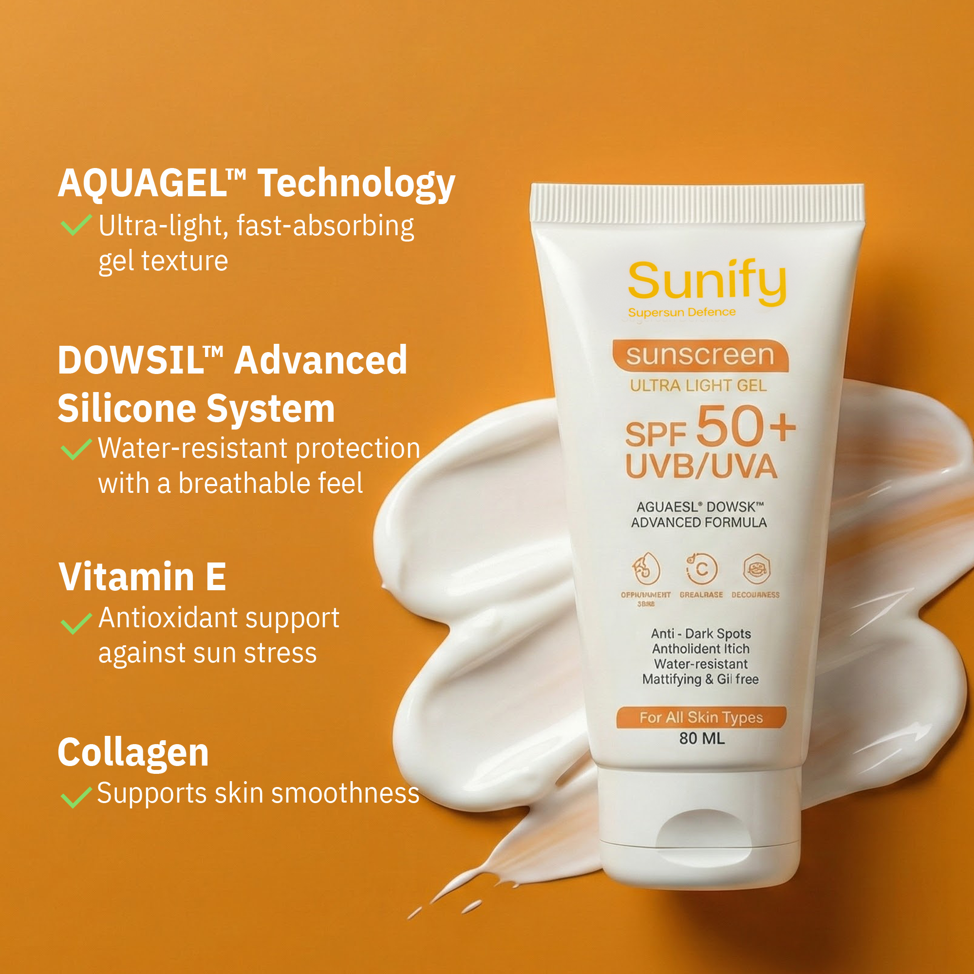 SUNSCREEN ULTRA LIGHT GEL SPF50+  UVA/UVB 60ML